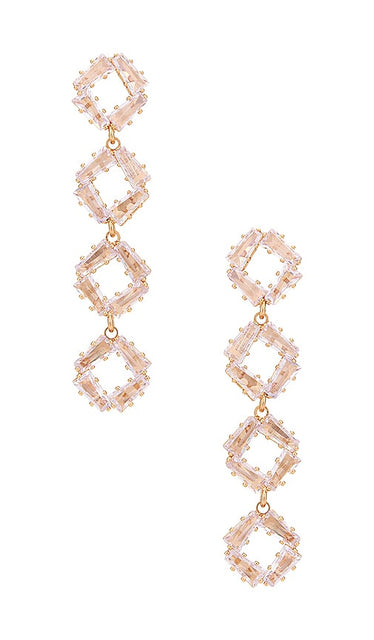 Ettika Crystal Drop Earring in Metallic Gold