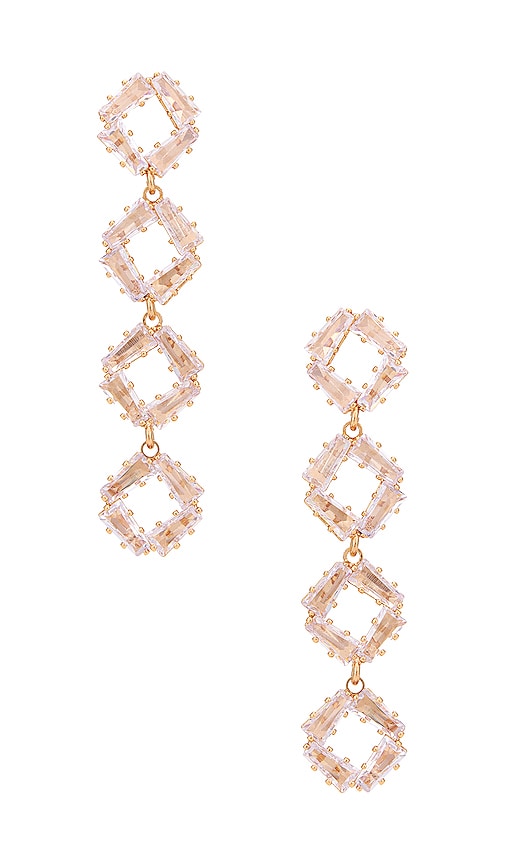 Ettika Crystal Drop Earring in Metallic Gold