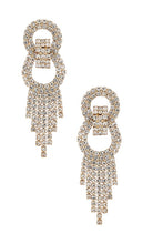 Ettika Crystal Fringe Earrings in Metallic Gold