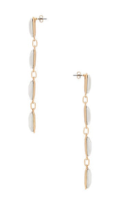 Ettika Crystal Rectangle Earrings in Metallic Gold