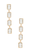 Ettika Crystal Rectangle Earrings in Metallic Gold