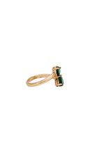 Ettika Crystal Teardrop Wrap Ring in Green