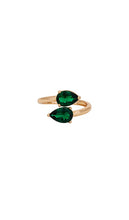 Ettika Crystal Teardrop Wrap Ring in Green
