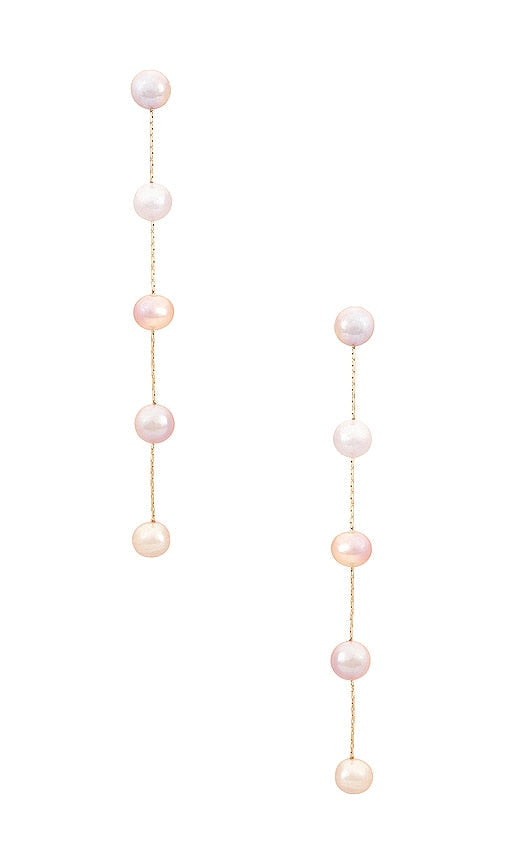 Ettika Delicate Drop Earrings in Pink