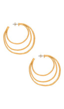Ettika Double Up Hoops in Metallic Gold