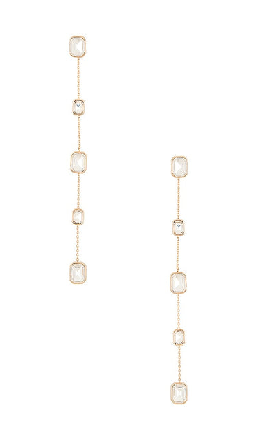 Ettika Drop Earrings in Metallic Silver