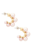 Ettika Five Point Hoop Earrings in Pink