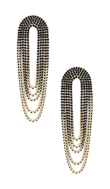Ettika Midnight Rain Earrings in Metallic Gold
