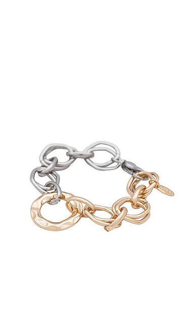 Ettika Olympia Bracelet in Metallic Gold,Metallic Silver
