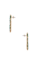Ettika Opulent Crystal Stardust Open Circle Earrings in Green