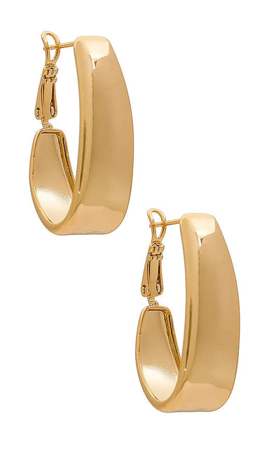 Ettika Oval Hoops in Metallic Gold