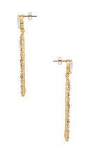 Ettika Sparkle Oval Dangle Earrings in Metallic Gold