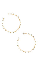 Ettika Studded Hoops in Metallic Gold
