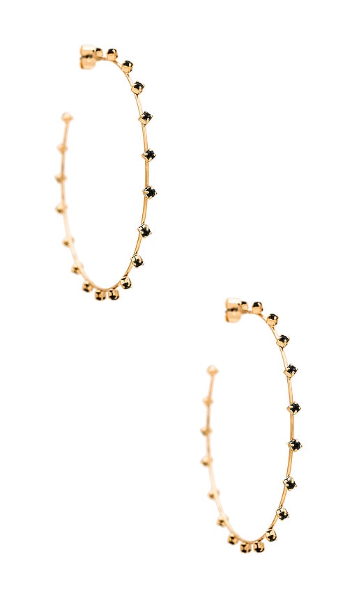 Ettika Studded Hoops in Metallic Gold