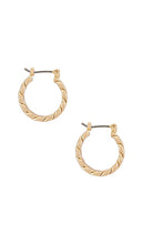 Ettika Twist Hoop Earrings in Metallic Gold