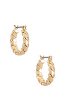 Ettika Twist Hoop Earrings in Metallic Gold