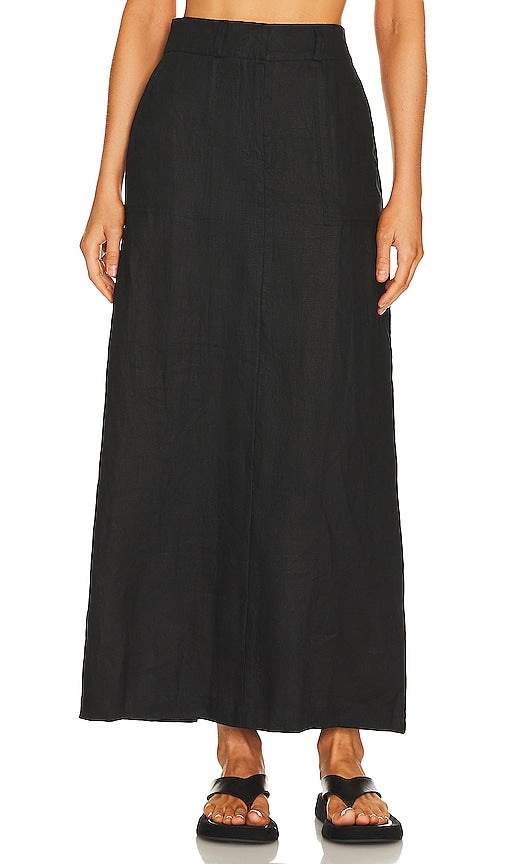 FAITHFULL THE BRAND Amreli Maxi Skirt in Black - FAITHFULL THE BRAND Jupe longue Amreli en noir - FAITHFULL THE BRAND Amreli 黑色长裙 - FAITHFULL THE BRAND Amreli Maxirock in Schwarz - FAITHFULL THE BRAND Amreli 맥시 스커트블랙 색상 - FEDELE AL MARCHIO Gonna lunga Amreli in nero