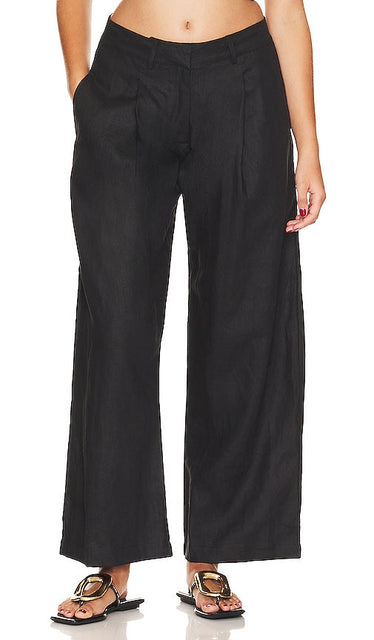 FAITHFULL THE BRAND Francois Pant in Black - FAITHFULL THE BRAND Pantalon François en Noir - FAITHFULL THE BRAND Francois 黑色长裤 - FAITHFULL THE BRAND Francois Hose in Schwarz - FAITHFULL THE BRAND FRANCOIS 팬츠 블랙 색상 - FEDELI AL MARCHIO Francois Pant in nero