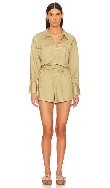 FAITHFULL THE BRAND Isole Playsuit in Tan - FAITHFULL THE BRAND Combishort Isole en fauve - FAITHFULL THE BRAND 棕褐色 Isole 连身裤 - FAITHFULL THE BRAND Isole Playsuit in Hellbraun - FAITHFULL THE BRAND Isole 플레이수트(탠 색상) - FEDELE AL MARCHIO Tutina Isole color cuoio