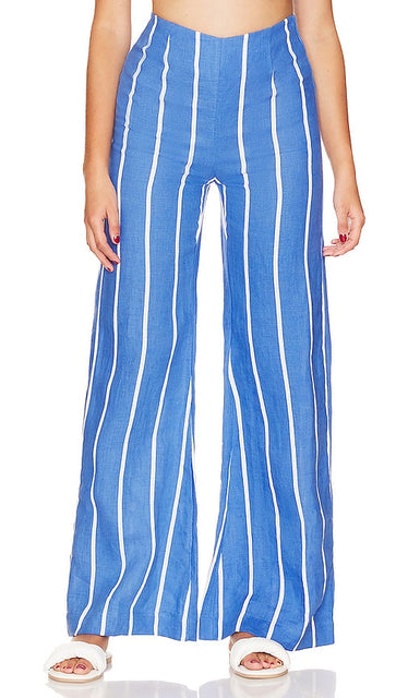 FAITHFULL THE BRAND La Plage De Mau Pant in Blue - FAITHFULL THE BRAND Pantalon La Plage De Mau en Bleu - FAITHFULL THE BRAND La Plage De Mau 蓝色长裤 - FAITHFULL THE BRAND La Plage De Mau Hose in Blau - FAITHFULL THE BRAND La Plage De Mau 팬츠 블루 색상 - FEDELI AL MARCHIO Pantalone La Plage De Mau in blu