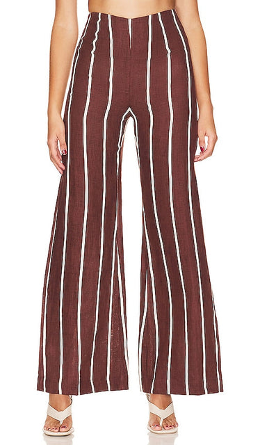 FAITHFULL THE BRAND La Plage De Mau Pant in Brown - FAITHFULL THE BRAND Pantalon La Plage De Mau en Marron - FAITHFULL THE BRAND La Plage De Mau 棕色长裤 - FAITHFULL THE BRAND La Plage De Mau Hose in Braun - FAITHFULL THE BRAND La Plage De Mau 팬츠 브라운 색상 - FEDELI AL MARCHIO Pantalone La Plage De Mau in marrone