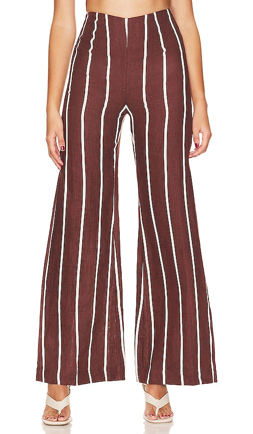 FAITHFULL THE BRAND La Plage De Mau Pant in Brown - FAITHFULL THE BRAND Pantalon La Plage De Mau en Marron - FAITHFULL THE BRAND La Plage De Mau 棕色长裤 - FAITHFULL THE BRAND La Plage De Mau Hose in Braun - FAITHFULL THE BRAND La Plage De Mau 팬츠 브라운 색상 - FEDELI AL MARCHIO Pantalone La Plage De Mau in marrone