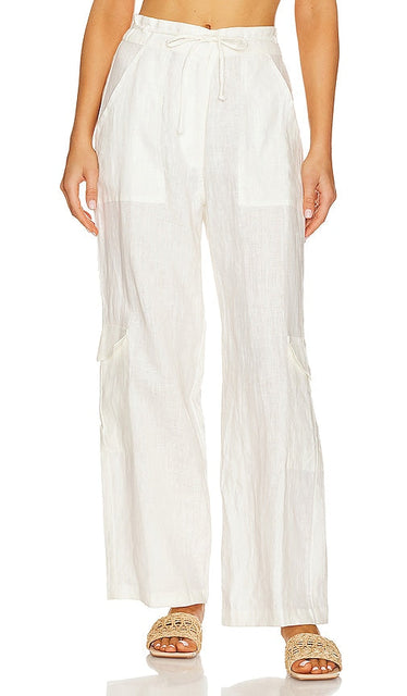 FAITHFULL THE BRAND Relais Pants in White - FAITHFULL THE BRAND Pantalon Relais en Blanc - 忠实品牌 Relais 白色长裤 - FAITHFULL THE BRAND Relais-Hose in Weiß - FAITHFULL THE BRAND 릴레 팬츠 화이트 색상 - FEDELE AL MARCHIO Pantaloni Relais in bianco