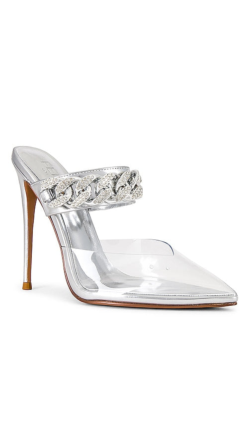 FEMME LA AXN Slipper 120 in Metallic Silver
