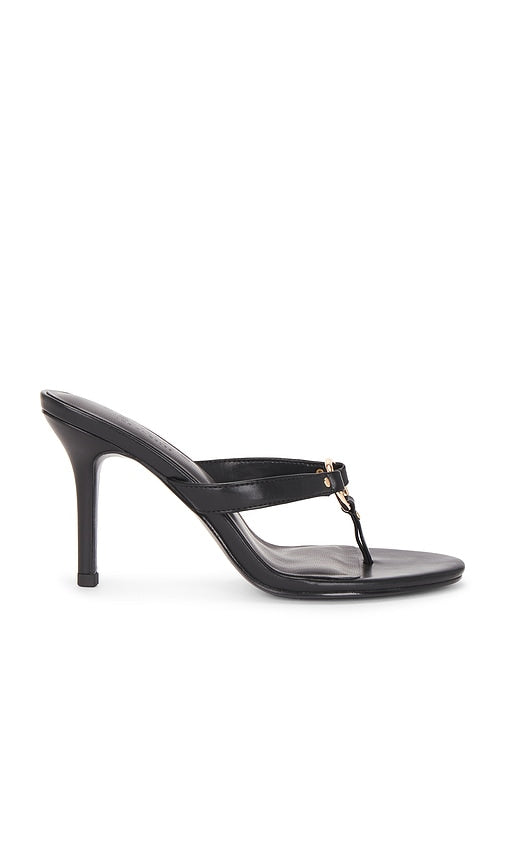 FEMME LA Akio Sandal in Black | Noir Open Toe Mules for Women