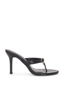 FEMME LA Akio Sandal in Black | Noir Open Toe Mules for Women