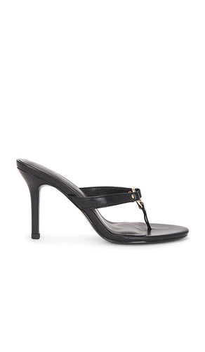 FEMME LA Akio Sandal in Black | Noir Open Toe Mules for Women