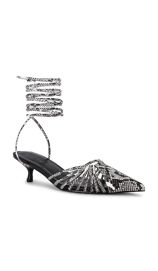 FEMME LA Lauren Lace Up Pump in Black,White