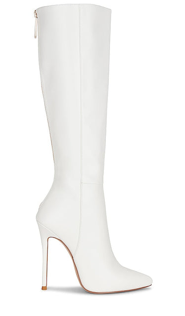 FEMME LA Miliano Faux Leather Boot in White - FEMME LA Miliano Bottine en faux cuir en blanc - FEMME LA Miliano 白色人造皮革靴子 - FEMME LA Milano Kunstlederstiefel in Weiß - FEMME LA Miliano 인조 가죽 부츠 화이트 색상 - FEMME LA Miliano Stivale in ecopelle in bianco