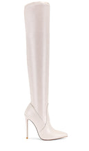 FEMME LA T21 Stretch Boot in Cream - FEMME LA Botte extensible T21 en crème - FEMME LA T21 奶油色弹力靴 - FEMME LA T21 Stretch-Stiefel in Creme - FEMME LA T21 스트레치 부츠 크림색 - Stivale elasticizzato FEMME LA T21 in crema