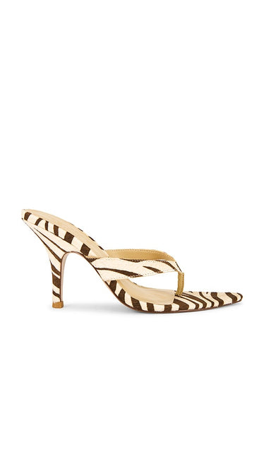 FEMME LA x REVOLVE Tokyo Thong Sandal in Beige | Tiger Open Toe Heels for Women