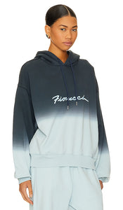 FIORUCCI Ombre Squiggle Logo Hoodie in Blue