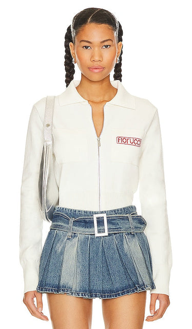 FIORUCCI Angolo Logo Zip Up in Cream - FIORUCCI Angolo Logo Zippé en Crème - 奶油色 FIORUCCI Angolo 徽标拉链 - FIORUCCI Angolo-Logo-Reißverschluss in Creme - FIORUCCI 앙골로 로고 집업 크림 색상 - FIORUCCI Angolo Logo Zip Up in crema