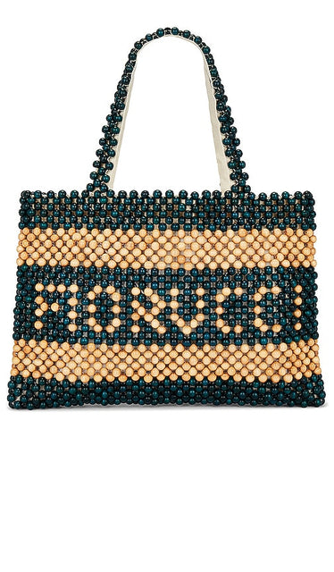 FIORUCCI Bead Tote Green in Dark Green - FIORUCCI Bead Tote Vert en Vert Foncé - FIORUCCI 珠饰托特包 绿色 深绿色 - FIORUCCI Bead Tote Green in Dunkelgrün - FIORUCCI 비즈 토트 그린 다크 그린 색상 - Borsa tote FIORUCCI con perline verde in verde scuro