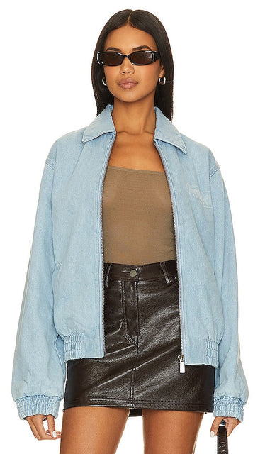 FIORUCCI Denim Harrington Jacket in Blue - FIORUCCI Veste Harrington en jean en bleu - FIORUCCI 蓝色哈灵顿牛仔夹克 - FIORUCCI Jeans-Harringtonjacke in Blau - FIORUCCI 데님 해링턴 재킷블루 색상 - FIORUCCI Giacca Harrington in denim in blu