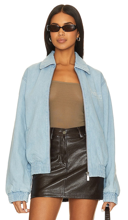 FIORUCCI Denim Harrington Jacket in Blue - FIORUCCI Veste Harrington en jean en bleu - FIORUCCI 蓝色哈灵顿牛仔夹克 - FIORUCCI Jeans-Harringtonjacke in Blau - FIORUCCI 데님 해링턴 재킷블루 색상 - FIORUCCI Giacca Harrington in denim in blu