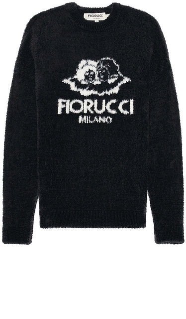 FIORUCCI Fluffy Milano Angels Knit Jumper in Black - FIORUCCI Fluffy Milano Angels Pull en tricot en noir - FIORUCCI 蓬松米兰天使黑色针织毛衣 - FIORUCCI Flauschiger Milano Angels Strickpullover in Schwarz - FIORUCCI 플러피 밀라노 엔젤스 니트 점퍼블랙 색상 - FIORUCCI Fluffy Milano Angels Maglione lavorato a maglia in nero