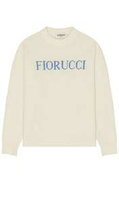 FIORUCCI Heritage Logo Jumper in Cream - FIORUCCI Heritage Logo Pull en Crème - FIORUCCI Heritage 奶油色徽标毛衣 - FIORUCCI Heritage Logo Pullover in Creme - FIORUCCI 헤리티지 로고 점퍼 - Maglione FIORUCCI Heritage Logo color crema