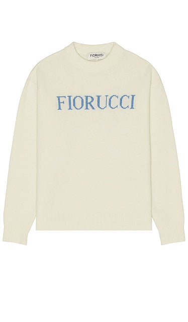 FIORUCCI Heritage Logo Jumper in Cream - FIORUCCI Heritage Logo Pull en Crème - FIORUCCI Heritage 奶油色徽标毛衣 - FIORUCCI Heritage Logo Pullover in Creme - FIORUCCI 헤리티지 로고 점퍼 - Maglione FIORUCCI Heritage Logo color crema