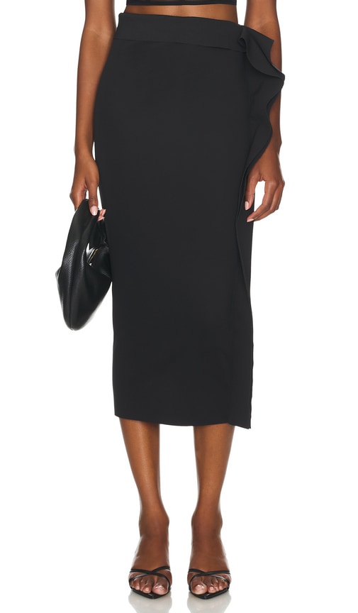 FIORUCCI Ruffle Midi Skirt in Black - FIORUCCI Jupe mi-longue à volants en noir - FIORUCCI 黑色荷叶边中长半身裙 - FIORUCCI Rüschen-Midirock in Schwarz - FIORUCCI 러플 미디 스커트블랙 색상 - Gonna midi con volant FIORUCCI in nero