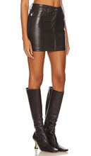 FIORUCCI Sofia Leather Mini Skirt in Chocolate