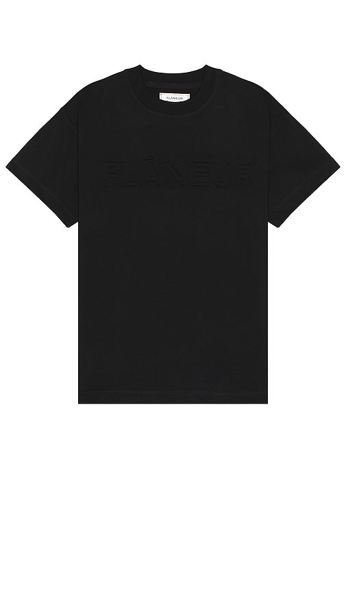 FLANEUR Embossed T-shirt in Black