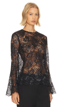 FRAME Flutter Sleeve Blouse in Black