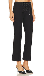 FRAME Lace Up Ankle Trouser in Black