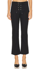 FRAME Lace Up Ankle Trouser in Black - FRAME Pantalon à lacets à la cheville en noir - 黑色 FRAME 系带九分裤 - FRAME Schnür-Knöchelhose in Schwarz - FRAME 레이스업 앵클 팬츠블랙 색상 - Pantaloni alla caviglia con lacci FRAME in nero