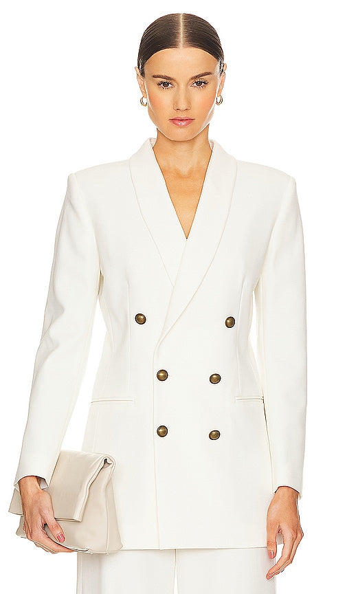 FRAME Shawl Collar Blazer in Cream
